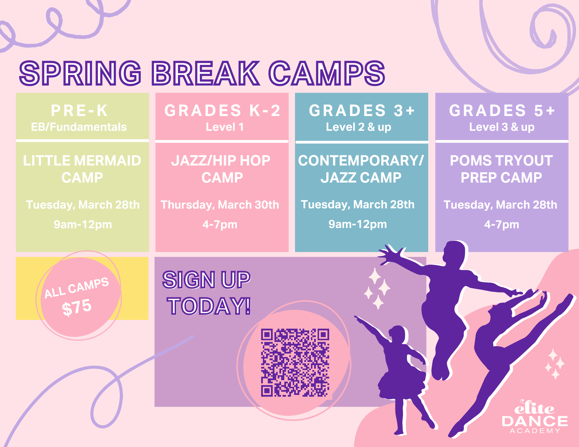 spring break camp registration links