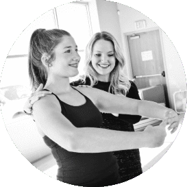 two dancers posing for image